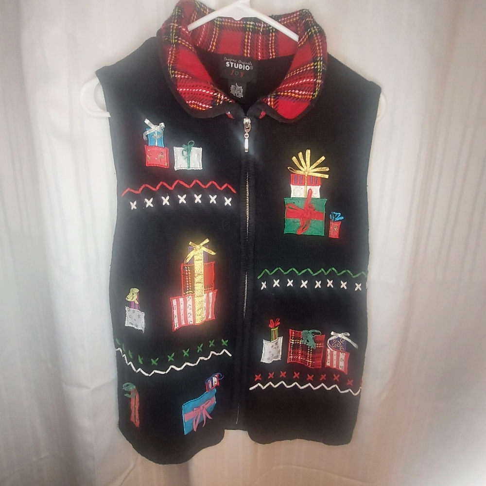 Designers Originals Ugly Christmas Sweater Vest Size L VGUC